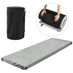 Kevyt harmaa memory-vaahtomuovi makuualusta flanellipäällisellä retkeilyyn