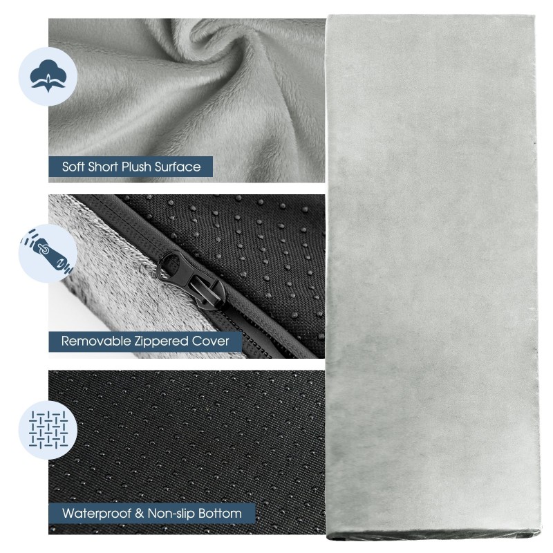 Kevyt harmaa memory-vaahtomuovi makuualusta flanellipäällisellä retkeilyyn