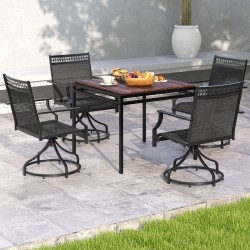 Kääntyvät patiotuolit 2 kpl, nopeasti kuivuva kangas, musta