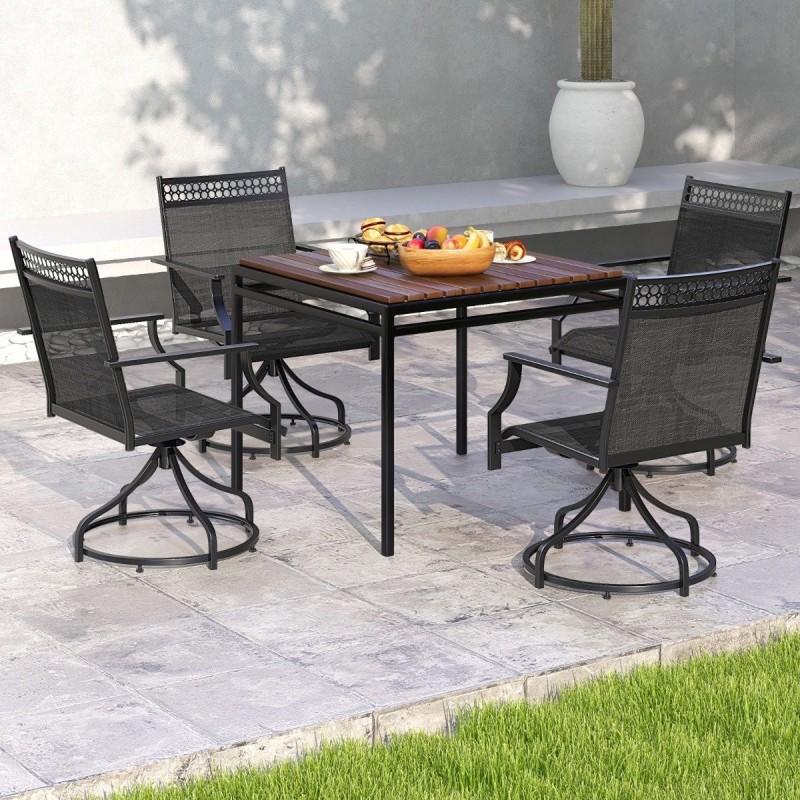 Kääntyvät patiotuolit 2 kpl, nopeasti kuivuva kangas, musta