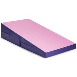 Ergonominen taitettava voimistelumatto kahvoilla, lila ja pinkki