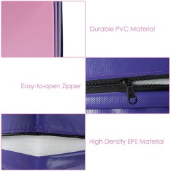 Ergonominen taitettava voimistelumatto kahvoilla, lila ja pinkki