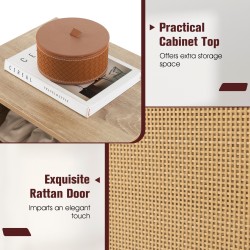 2-in-1 rottinki kenkäkaappi penkillä ja säädettävillä hyllyillä