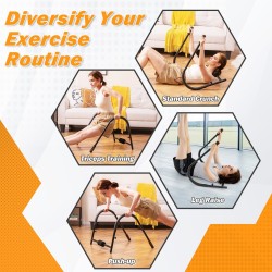 Taitettava musta ab trainer koko kehon treeniin kotikäyttöön