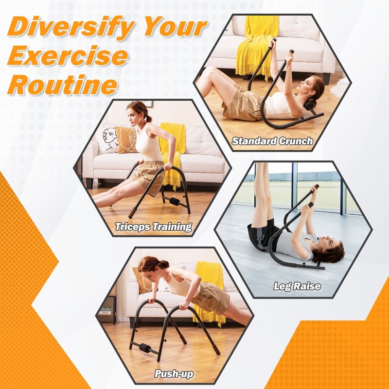 Taitettava musta ab trainer koko kehon treeniin kotikäyttöön