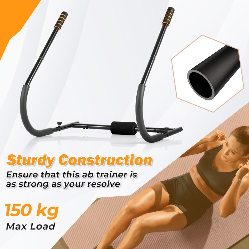 Taitettava musta ab trainer koko kehon treeniin kotikäyttöön