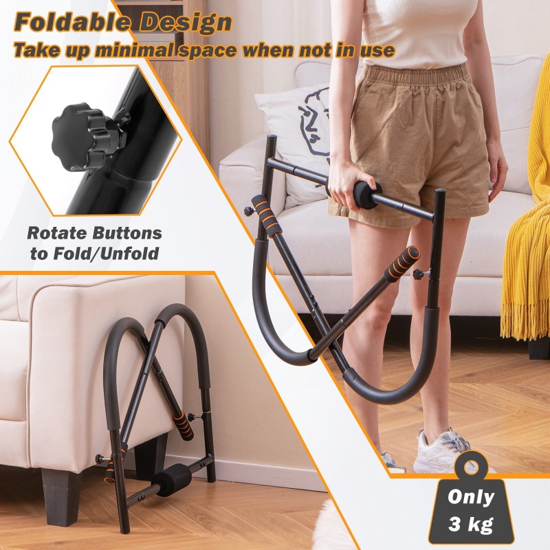 Taitettava musta ab trainer koko kehon treeniin kotikäyttöön