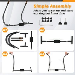 Taitettava musta ab trainer koko kehon treeniin kotikäyttöön