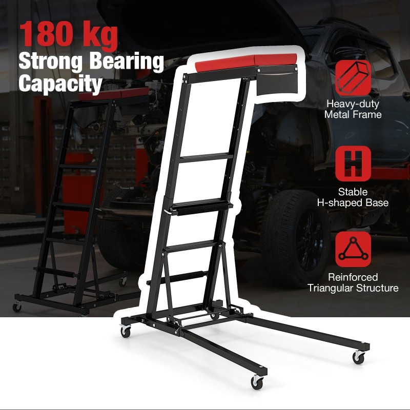 Taitettava korkean moottoritilan korjaukseen tarkoitettu tikapuu säädettävällä korkeudella