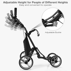 Golfkärry harmaa vedenpitävällä laukulla ja jalkajarrulla