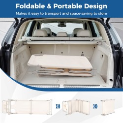 Kokoontaitettava aurinkotuoli kasvo- ja käsiaukoilla - beige Kokoontaitettava aurinkotuoli kasvo- ja käsiaukoilla - beige