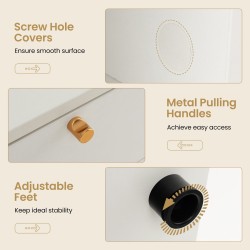 Valkoinen monikäyttöinen säilytyskaappi 2 laatikolla ja 4 lokerolla