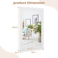 Maalaisromanttinen valkoinen seinäpeili kumipuusta