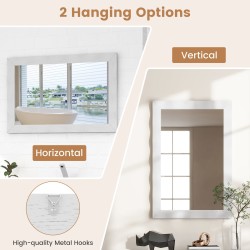 Maalaisromanttinen valkoinen seinäpeili kumipuusta