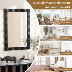 Rustiikkinen musta seinäpeili kumipuukehyksellä kylpyhuoneeseen