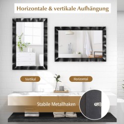 Rustiikkinen musta seinäpeili kumipuukehyksellä kylpyhuoneeseen