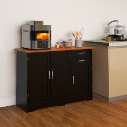 Musta monikäyttöinen säilytyskaappi säädettävillä hyllyillä