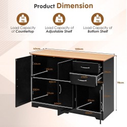 Musta monikäyttöinen säilytyskaappi säädettävillä hyllyillä