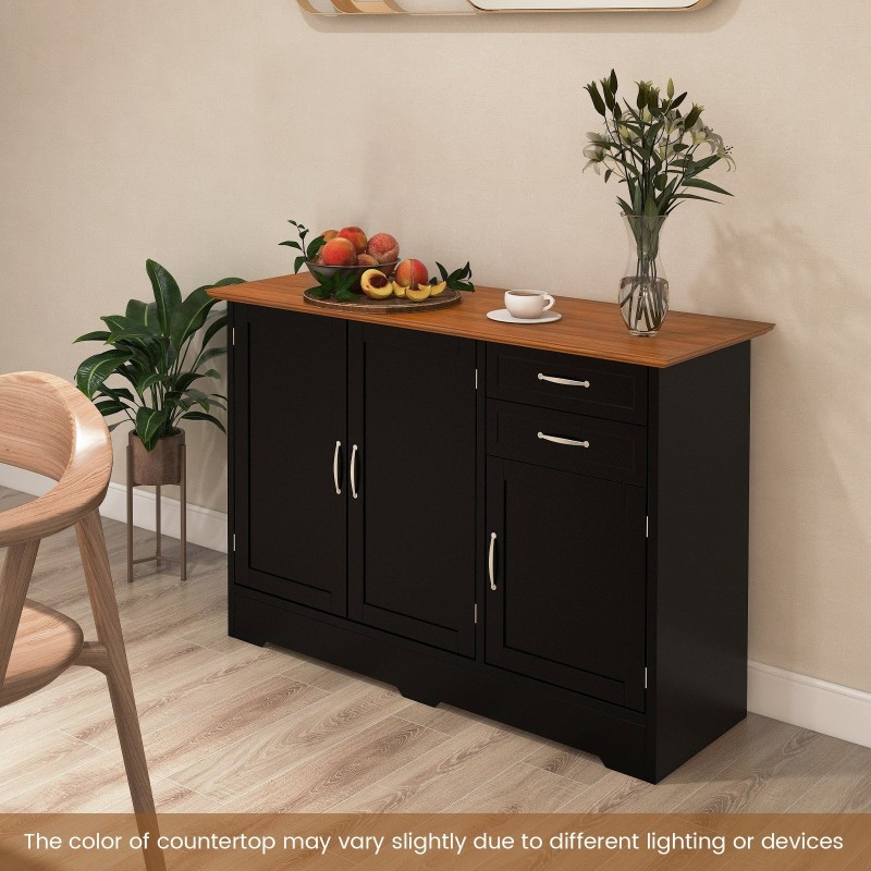 Musta monikäyttöinen säilytyskaappi säädettävillä hyllyillä