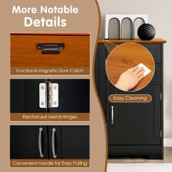 Musta monikäyttöinen säilytyskaappi säädettävillä hyllyillä