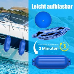 Veneen fenderisetti 4 kpl sininen PVC-suojaus Veneen fenderisetti 4 kpl sininen PVC-suojaus
