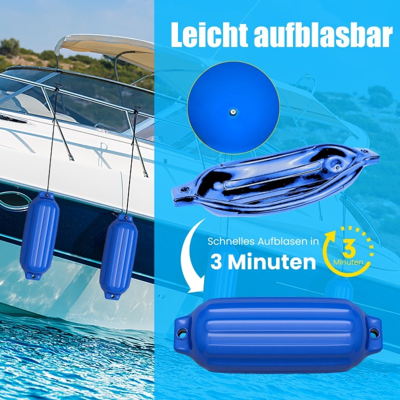 Veneen fenderisetti 4 kpl sininen PVC-suojaus Veneen fenderisetti 4 kpl sininen PVC-suojaus