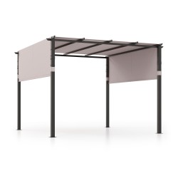 Harmaa pergola 305x305 cm kahdella säädettävällä katoksella Harmaa pergola 305x305 cm kahdella säädettävällä katoksella
