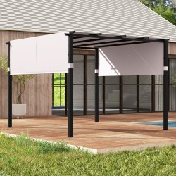 Harmaa pergola 305x305 cm kahdella säädettävällä katoksella Harmaa pergola 305x305 cm kahdella säädettävällä katoksella