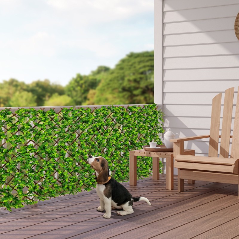 Koristeellinen pajuaidakehys parvekkeelle ja patiolle - vihreä