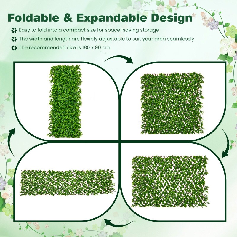 Koristeellinen pajuaidakehys parvekkeelle ja patiolle - vihreä