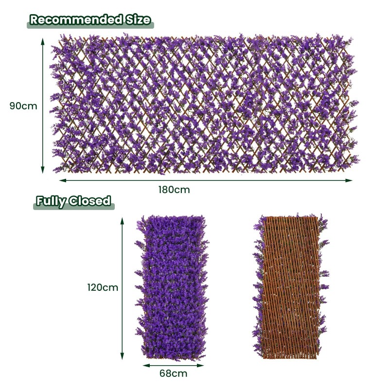 Koristeellinen pajuaidake parvekkeelle ja terassille - lila