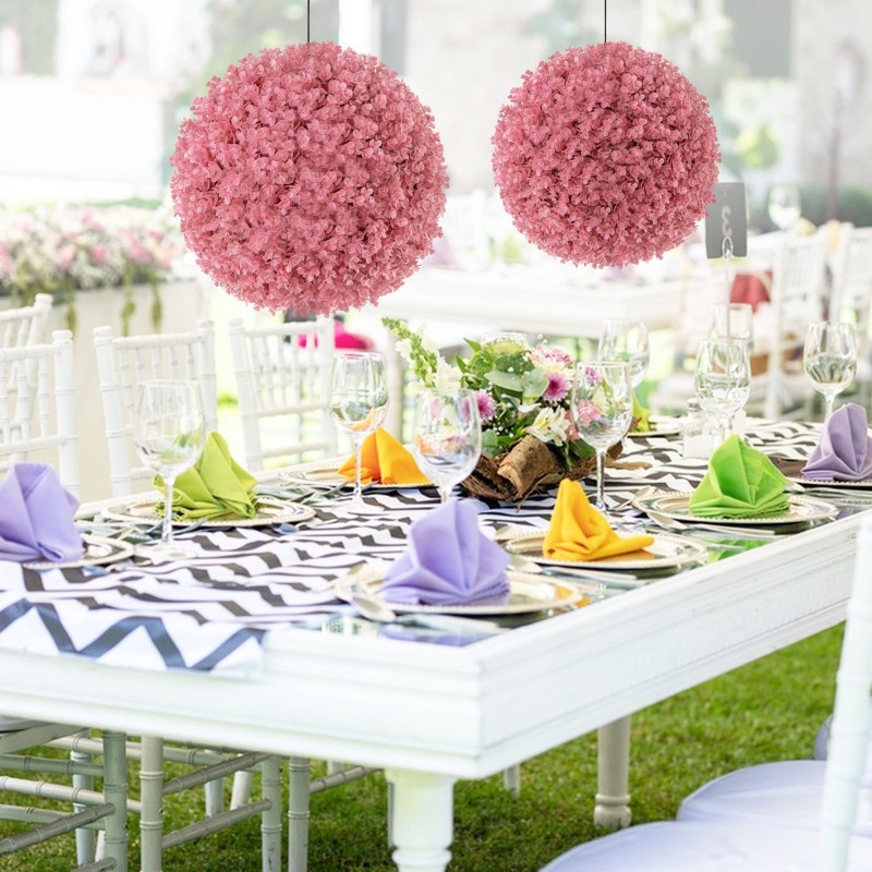 Keinotekoiset eukalyptuspallot 7-kerroksiset vaaleanpunaiset UV-suojatut