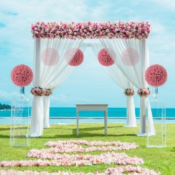 Keinotekoiset eukalyptuspallot 7-kerroksiset vaaleanpunaiset UV-suojatut