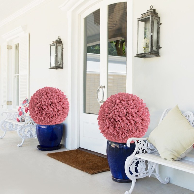 Keinotekoiset eukalyptuspallot 7-kerroksiset vaaleanpunaiset UV-suojatut