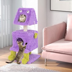 Hassutteleva hirviöteemainen kissatorni kahdella kondolla - lila