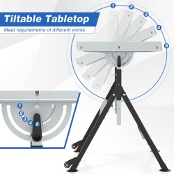 Taitettava hitsauspöytä 76x51 cm, musta, 180 kg kantavuus