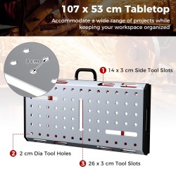 Säädettävä punainen hitsauspöytä 42"x21" galvanoitu metallipinta