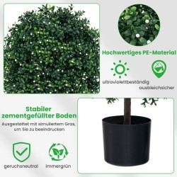 Keinotekoinen puksipuu puutarhapallo UV-suojattu vihreä 2 kpl