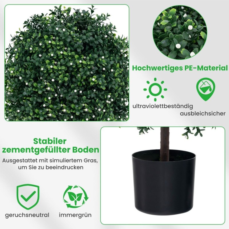 Keinotekoinen puksipuu puutarhapallo UV-suojattu vihreä 2 kpl