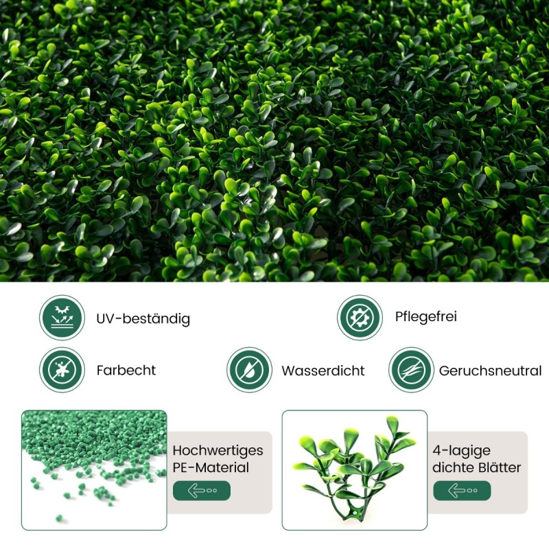 Keinotekoinen pensasaita paneeli vihreä 50x50 cm 12 kpl
