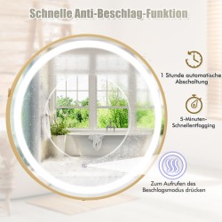 Hopeapeili kylpyhuoneeseen, säädettävä LED-valaistus ja huurteenpoisto