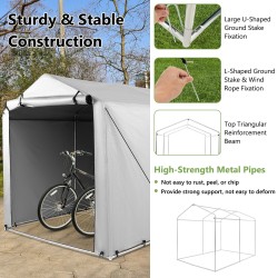 Ulkovarasto harmaa polkupyörille ja työkaluille sääsuoja