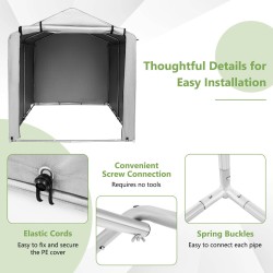 Ulkovarasto harmaa polkupyörille ja työkaluille sääsuoja