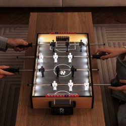 Jalkapallopöytä LED-valoilla ja realistisilla pelaajilla, 51 cm, luonnonväri