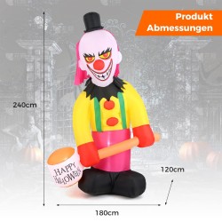 Pelottava ulkokäyttöön sopiva LED-klovni Halloween-koristeeksi