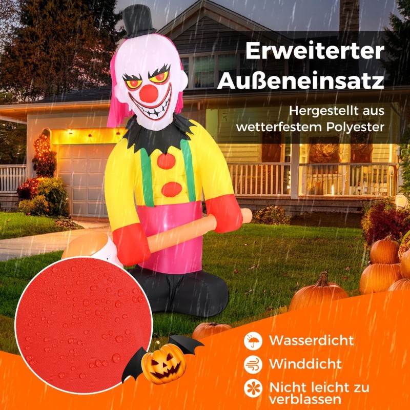 Pelottava ulkokäyttöön sopiva LED-klovni Halloween-koristeeksi