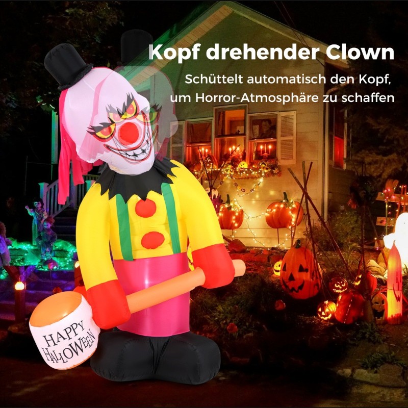 Pelottava ulkokäyttöön sopiva LED-klovni Halloween-koristeeksi