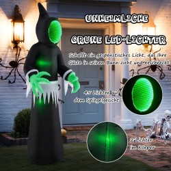 Ulkokäyttöön sopiva 245 cm musta LED Halloween-aave