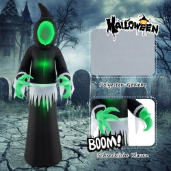 Ulkokäyttöön sopiva 245 cm musta LED Halloween-aave