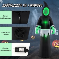 Ulkokäyttöön sopiva 245 cm musta LED Halloween-aave